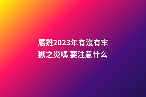 屬雞2023年有沒有牢獄之災嗎 要注意什么